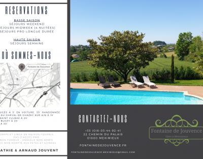 Gite 3* Les Jouvencelles (3 ch/6 pers.) proche CNPE Bugey